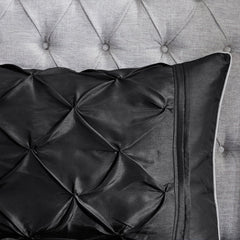 7 Piece Tufted Comforter Set Black Queen