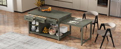 TREXM Extendable Kitchen Island with Storage