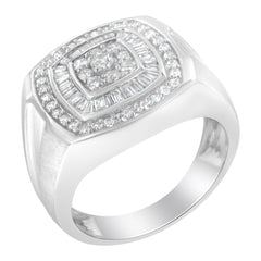 14K White Gold Men's 1 CTTW Diamond Band Ring