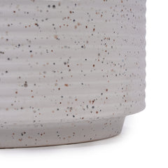 2 Pieces Ceramic Flowerpot, Modern Planter for Patio, Garden or Windowsills - Milk White