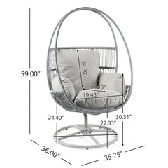 Reno Outdoor Wicker Swivel Lounge Chair