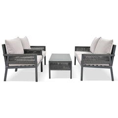 K&K 4-Piece Rope Patio Furniture Set