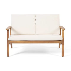 Avacyn Outdoor Acacia Wood 4-Seater Chat Set with Cushions