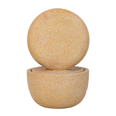21.7x21.7x34.3 Inch Cement Round Water Fountain with Light and Pump