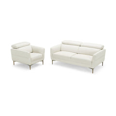 Modern Upholstered Single Sofa with Adjustable Headrest