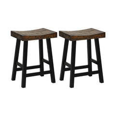 24 Inch Solid Wood Saddle-Seat with Curved Seat Surface and Comfortable Footrests