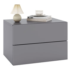 Floating Nightstand with Drawers and Storage Shelf