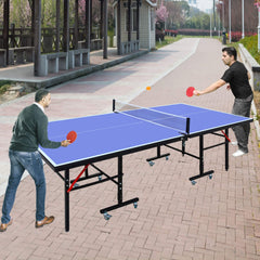 8FT Foldable Midsize Table Tennis Table Set