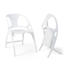 Folding Dining Chairs Set of 2 with Armrest and High Backrest