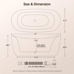 Nuvia Verano Freestanding Whirlpool Air Bubble LED Massage Bathtub (SAK47639)