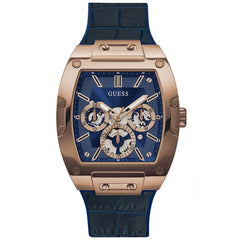 Guess Men's Blue Gold Tone Multi-function