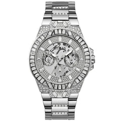 Guess Men's Trend Silver Tone Multi-function