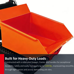 Heavy-Duty 1100LBS 10HP Gas-Powered Track Barrow With Hydraulic Assist (SAK48291)