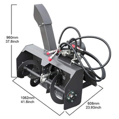 Heavy-Duty 23-Inch Skid Steer Snow Blower Attachment With Directional Chute (SAK94301)
