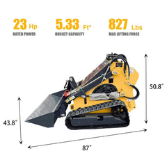 Heavy-Duty 23HP Mini Triangular Skid Steer Bucket Loader (SAK15873)