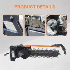 Heavy-Duty 48-Inch Skid Steer Attachment Trencher With Auger (SAK16842)