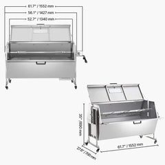 Heavy-Duty 52W Spit Roaster Rotisserie BBQ Grill For Pig, Lamb And Chicken (SAK59286)