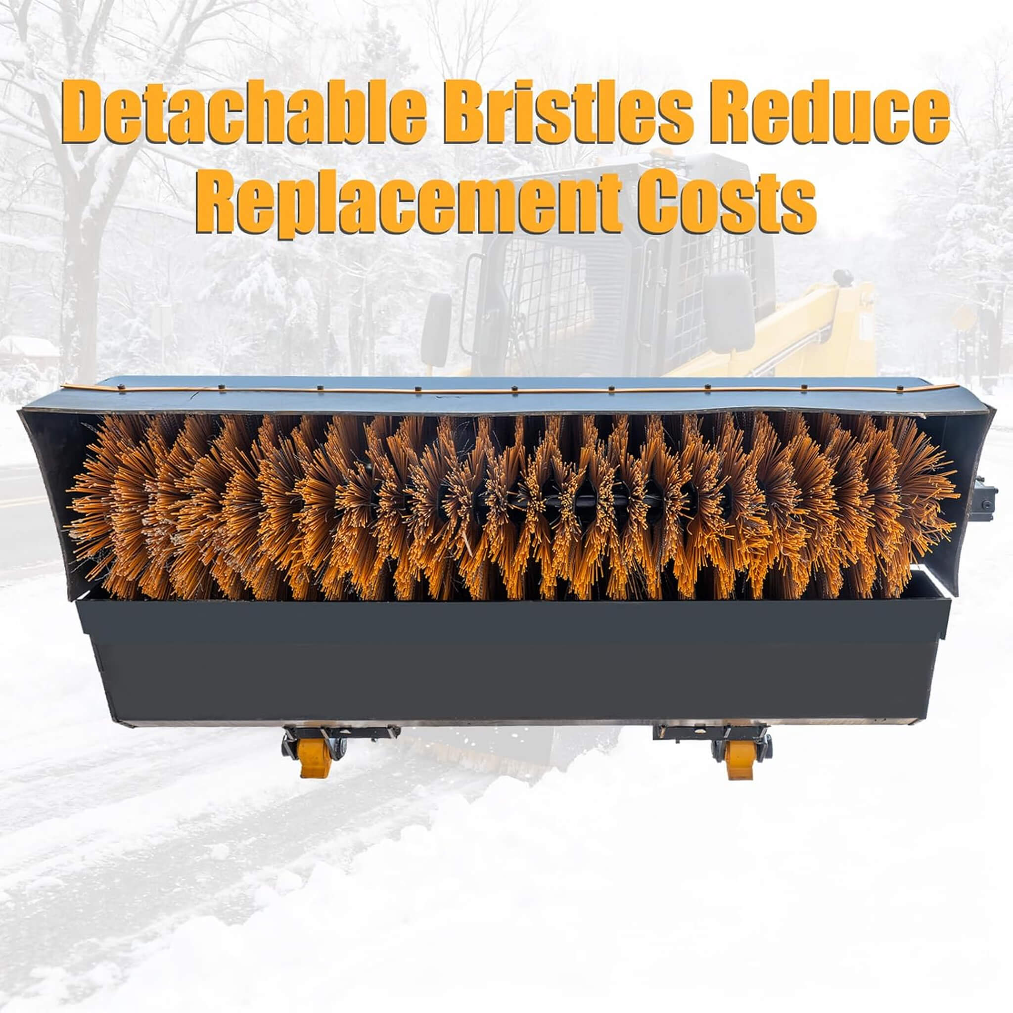 72-Inch Industrial Skid Steer Sweeper Attachment