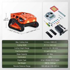 Heavy-Duty 9HP Commercial Remote-Controlled Gasoline-Powered Mower (SAK92146)