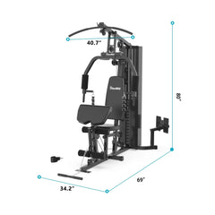 Rovix Heavy-Duty All-In-One Home Gym Workout Station For Full Body Strength Training, 150LBS (SAK12959)