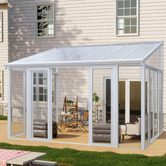 0x14 Ft Aluminum Patio Sunroom with Sliding Doors