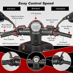 Zvg Heavy-Duty All-Terrain Electric Powered Mobility Scooter For Seniors & Adults, 800W (SAK96314)