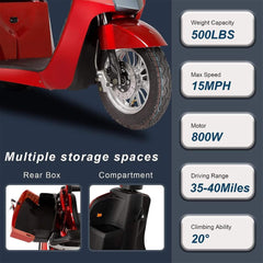 Zvg Heavy-Duty All-Terrain Electric Powered Mobility Scooter For Seniors & Adults, 800W (SAK96314)