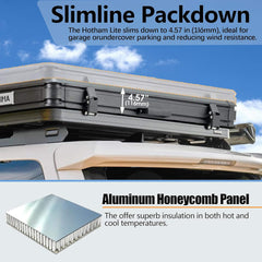 Trailora Ridge Heavy-Duty Aluminum Hard-Shell Rooftop Tent With Ladder, LED Lighting, And Memory Foam Mattress (SAK82931)