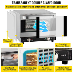 Heavy-Duty Commercial Stainless Steel Countertop Convection Toaster Oven (SAK51683)