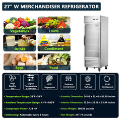 Heavy-Duty Commercial Upright ETL Certified Freezer For Restaurants, Bars, And Supermarkets (SAK01847)