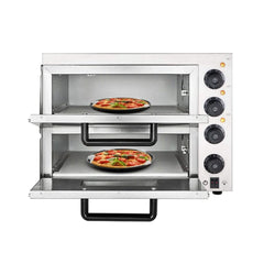 Heavy-Duty Electric 2000W Indoor Commercial Countertop Double Deck Pizza Oven (SAK36147)