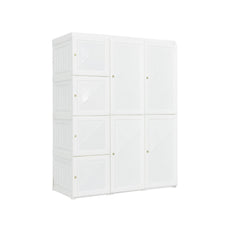 Clothes Foldable Armoire Wardrobe Closet with 12 Cubby Storage