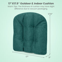 4 Pack 17.5 x 17 Inch U-Shaped Chair Pads with Polyester Cover