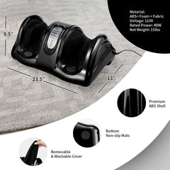 Therapeutic Shiatsu Foot Massager with High Intensity Rollers-Gray
