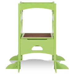 Folding Kids Kitchen Counter Step Stool-Green