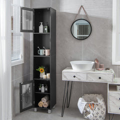 71 Inch Tall Tower Bathroom Storage Cabinet and Organizer Display Shelves for Bedroom