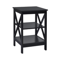 3-Tier X-Design Nightstands with Storage Shelves for Living Room Bedroom
