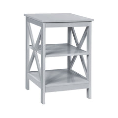 3-Tier X-Design Nightstands with Storage Shelves for Living Room Bedroom