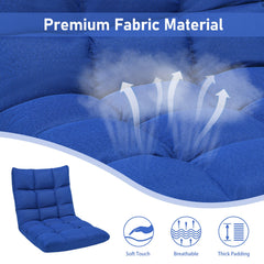 14-Position Adjustable Folding Lazy Gaming Sofa-Blue