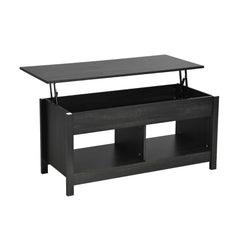 Lift Top Coffee Table with Hidden Storage Compartment and Lower Shelf for Study Room