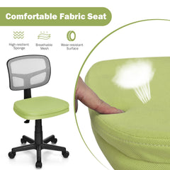 Armless Computer Chair with Height Adjustment and Breathable Mesh for Home Office