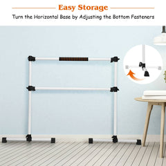 4 Feet Portable Ballet Barre with Adjustable Height-Gray