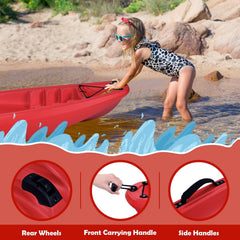6 Feet Youth Kids Kayak with Bonus Paddle and Folding Backrest for Kid Over 5