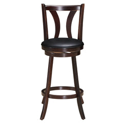 Set of 2 Swivel Bar stool 24 Inch Counter Height Leather Padded Dining Kitchen Chair