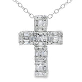 .50ct Diamond Cross Religious Pendant 10KT White Gold