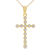 .12ct Diamond Cross Religious Pendant 14KT Yellow Gold
