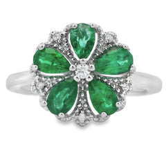 1.03ct Emerald Zircon Ring Sterling Silver