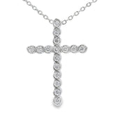 .50ct Cross Religious Pendant Sterling Silver
