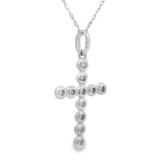 .12ct Diamond Cross Religious Pendant 14KT White Gold