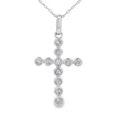 .20ct Diamond Cross Religious Pendant 14KT White Gold